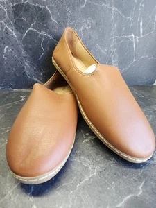 Charix Slip-On Loafer Shoes Handmade Leather Comfort Camel Womens 46 / US 14. - Picture 1 of 6