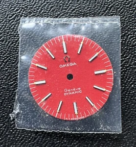 Genuine Omega Geneve Dynamic Red Watch Dial 20 .5mm E20-3 - Picture 1 of 3