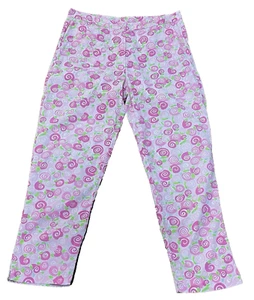 Vintage Lilly Pulitzer Size 6 Iced Pink Rolls Royce Snails Cropped Capris Pants - Picture 1 of 16
