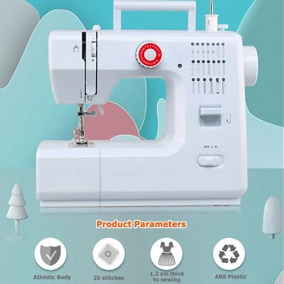 618 Mini Electric Sewing Machine with 42 Piece Sewing Kit + 25 Piece Patchwork + Thread H - Image 1 of 4
