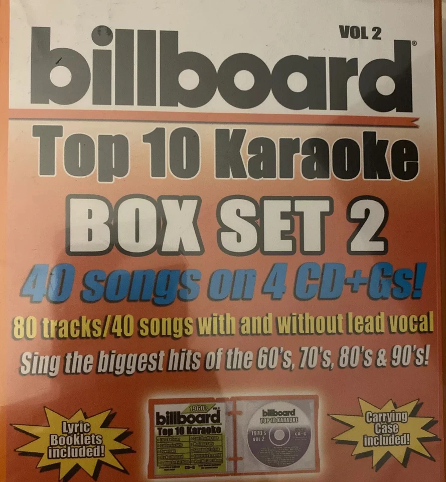 Billboard Top 10 Karaoke Box Set Vol 2 40 Songs 4 Cd's NEW Foto 1 de 1