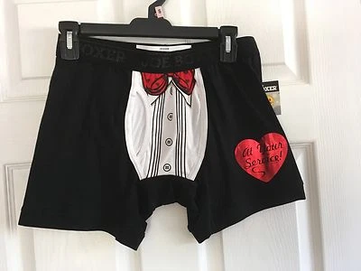 NEW MEN'S JOE BOXER "at your service"  fitted boxer shorts SMALL VALENTINES DAY - Image 1 of 4