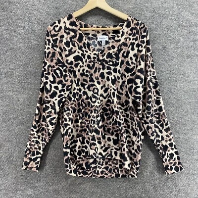 Blusa Verónica M Mujer S Pequeña Beige Estampado Animal Cuello en V Manga Larga Rayón Foto 1 de 4