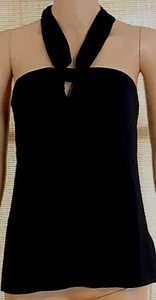 NWT Loft Women's Black Halter Top w/Keyhole Size M - Picture 1 of 14