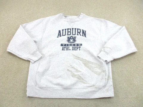 VINTAGE Auburn Tigers Sweater Adult Medium Gray Blue Football Sweatshirt Mens * Cover