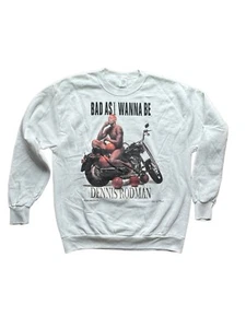 Dennis Rodman White Chicago Bulls Delta Sweatshirt Size XL Made In USA Vintage - Picture 1 of 4