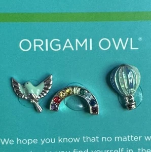 Origami Owl APRIL 2023 COLLECTOR’S CLUB Floating Charms BLUEBIRD RAINBOW BALLOON