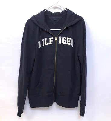 Tommy Hilfiger Unisex Youth Hooded Jacket Dark Blue L Cotton Blended Full Zip - Image 1 of 4