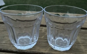 Set 2 Palaks 10 Panel Clear Glass Tumblers Glasses French Bistro Style 3.5" - Picture 1 of 2