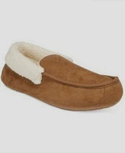 $96 Club Room Men Brown Moccasin Loafer Suede Memory Foam Slippers Shoe 8-9 M - Picture 1 of 3
