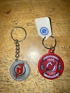 VTG 1995 STANLEY CUP CHAMPIONS NEW JERSEY DEVILS KEYCHAIN NWT Lot Of 2 - Picture 1 of 2