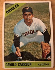 1966 Topps Camilo Carreon Baseball Card #513 Orioles Catcher Low-Grade Poor