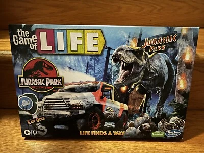 The Game of Life Jurassic Park Edition - Family Board Game - 2022 Hasbro - NEW - Image 1 of 3