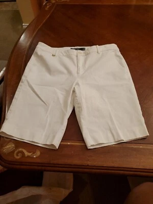 Pantalones cortos Ralph Lauren para mujer de cintura alta de algodón elástico talla 8 blancos  Foto 1 de 4