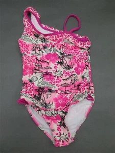 OP SIZE M (7-8) GIRLS PINK/WHITE ONE PIECE SWIMSUIT 2F - Picture 1 of 7