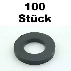 100 Stück Unterlegscheiben M6 schwarz DIN 125 Kunststoff Polyamid U-Scheiben - Bild 1 von 2