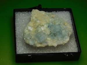 Süße blaue Fluorit Kristalle auf Quarz Blanchard Mine Bingham New Mexico - Bild 1 von 5