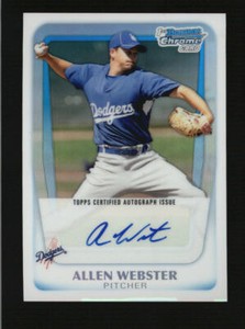 ALLEN WEBSTER 2011 BOWMAN CHROME REFRACTOR AUTO DAMAGE #/500 (BV=$14.99) AG4409