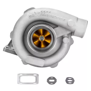 T3/T4 T04E .63 A/R Turbine 5 Bolt Flange Upgraded Turbocharger Oil Cool - Picture 1 of 12