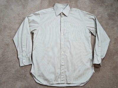 Ermenegildo Zegna Shirt Men's Large LG Tan Cotton Long Sleeve Textured - Image 1 of 4