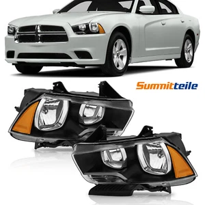 2PCS Headlights Front Lamps Amber Corner For 2011-2014 Dodge Charger Halogen - Picture 1 of 8