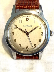 Excellent Vintage Swiss Garrard Men’s Steel Cased Manual Wind Watch - Picture 1 of 8