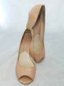 Michael Kors Womens Shoes Leather Peep Toe Wedge Pumps Soft Pink Size US  6.5M - Picture 1 of 12