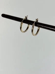 EHC Gold Plated 925 Sterling Silver Hoop Earrings - Picture 1 of 7