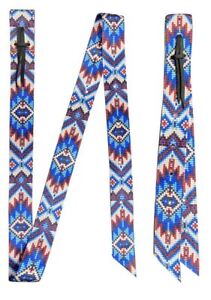 Showman Blue Southwest Print Nylon Tie Strap & Off Billet Set