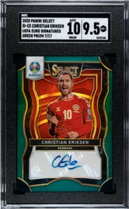2020 Panini Select Uefa Euro #SI-CE Christian Eriksen Green Auto /17 SGC 9.5 - Picture 1 of 2