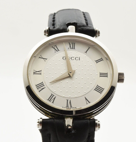 Orologio Vintage [N MINT] GUCCI 2040M Quadrante Bianco Uomo Quarzo Qz dal GIAPPONE 18 0cm