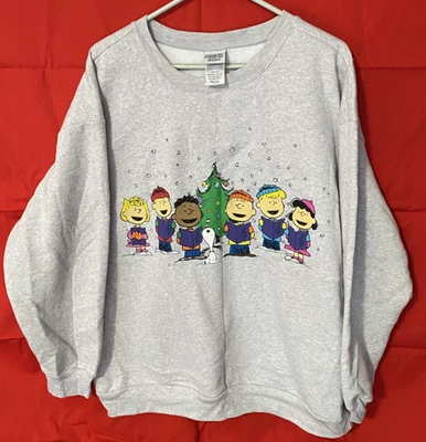 Suéter de Navidad Peanuts Charlie Brown Adulto Iluminado 2X-Grande Gris Foto 1 de 4