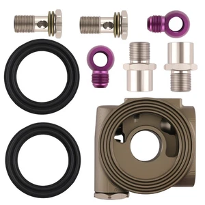 Ölfilter Adapter mit Thermostat M20x1.5 3/4-16UNF AN10 360° Drehgelenk - Picture 1 of 11