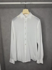 Corneliani Long Sleeve ,Mens 16 M Solid Light Gray Herringbon - Picture 1 of 9