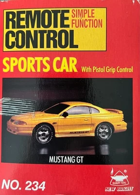 New Bright RC Mustang GT No. 234 – Yellow Remote Control Car, Boxed, Vintage - Image 1 of 4