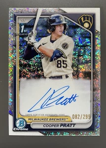 2024 Bowman Chrome Cooper Pratt #CPA-CPR novato refractor automático de motas/299 - Imagen 1 de 2