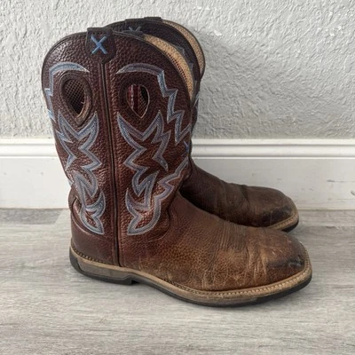 Twisted X Steel Toe Work Boot Brown Mens Size 11.5EE Cowboy Western Pull On Boot - Image 1 of 4