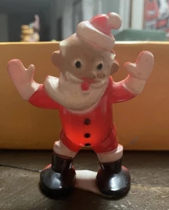 Vintage 1950’s Rosbro Santa Candy Holder - Hard Plastic 3.75” Height - Bild 1 von 7