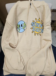 Felpa con cappuccio Chemistry taglia Large L Sunny Days Better Than Great grafica colorata NUOVA - Foto 1 di 3