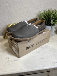 New Born Naya Nubuck Leather Slip-Ons Grey Women’s Size 8M Loafers - Picture 1 of 15