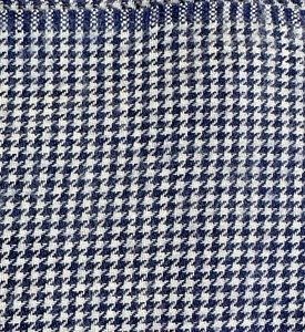 Brushed Houndstooth Fabric Blue White Woven Traditional 36"L x 45"W - Picture 1 of 3