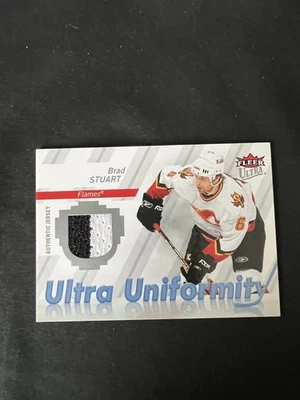 2007-08 NHL Fleer Ultra Brad Stuart 2 Colors Jersey  #U-ST Calgary Flames - Image 1 of 2