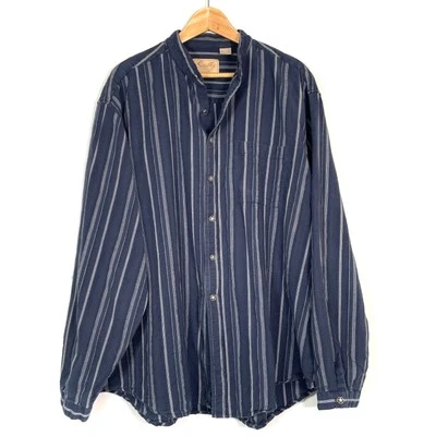 Camisa Scully RangeWear XL para Hombres 100% Algodón L/S Cuello con Bandas Azul Marino Occidental Rayas Foto 1 de 4