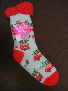 NwT Warm&Snuggly Knit Faux Fur Lined Holiday Socks One Size Fits Most - Picture 1 of 4