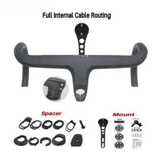Carbon Road Bicycle Handlebar Integrated Handlebar Internal Cable Routing 28.6mm - Picture 1 of 24