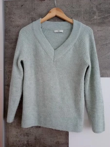 Langarm Pullover XS 34 Pulli blau mit V-Ausschnitt - Bild 1 von 2