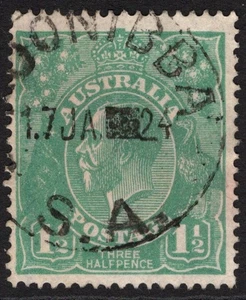 SELLO DE AUSTRALIA DEL SUR "KOONIBBA" EN 1-1/2d VERDE KGV FECHA 1924 (A30680) - Imagen 1 de 1
