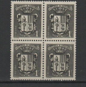 Andorre Français 1937-43 armoiries un bloc de 4 timbres neufs MNH /TR7160 - Picture 1 of 1