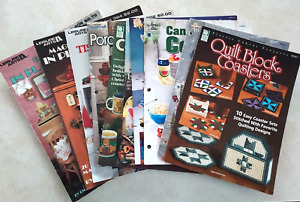 Plastic Canvas Patterns Booklets Leaflets Leisure Arts Needlecraft - Lot of 10