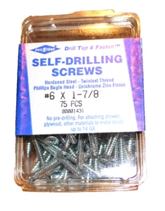 Pack of 75 - #6 x 1-⅞” PhilStone Self Drilling Screws – Phillips Bugle Head Zinc - Picture 1 of 1